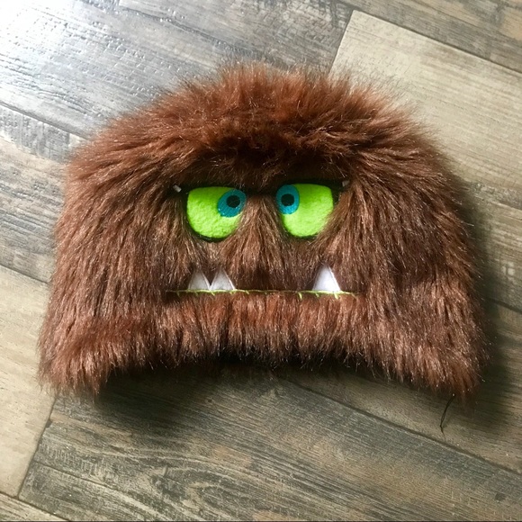 Accessories Funny Fuzzy Monster Brown Beanie Winter Hat Poshmark